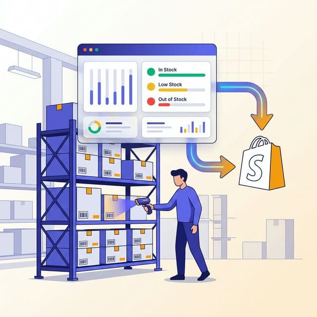 Gestión de inventario con stock por depósito y alertas sincronizado con Shopify